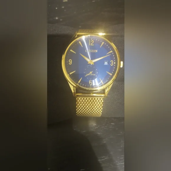 Brand NEW Citizen ECO DRIVE Gold Watch with Blue Dial